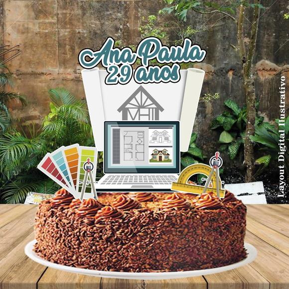 Topo de Bolo Arquitetura - 0617 Arquivo Digital