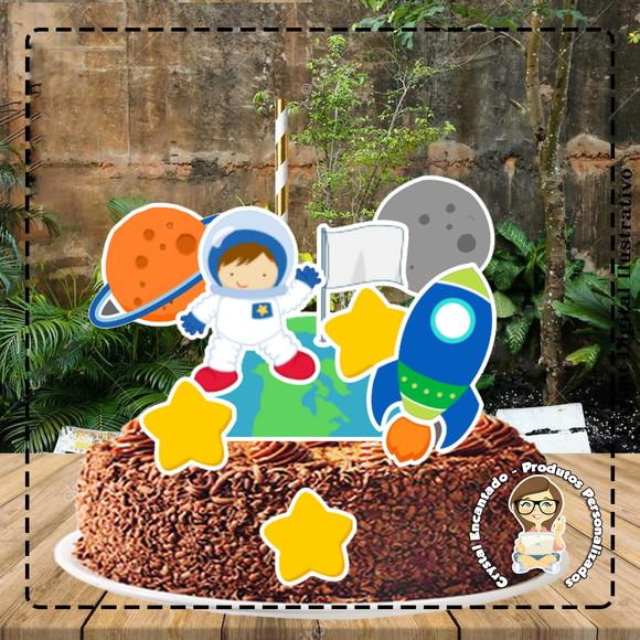 Topo de Bolo Astronauta - Ref 0157 Arquivo Digital