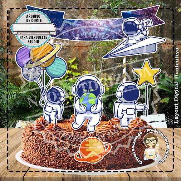 Topo de Bolo Astronauta - Ref 0161 Arquivo Digital