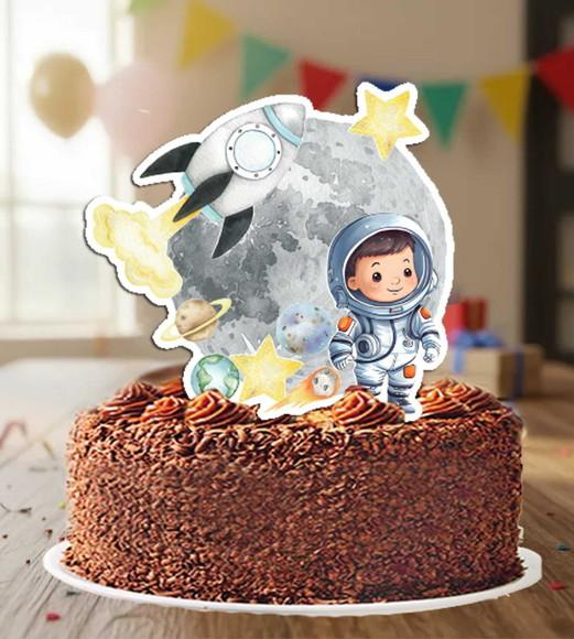 Topo de Bolo Astronauta Menino - 6930 Arquivo Digital