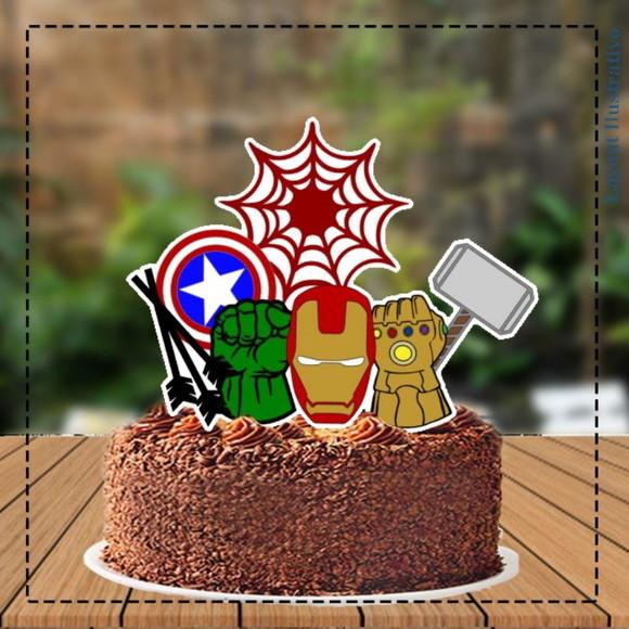 Topo de Bolo Avengers sem Personagem - 5321 Arquivo Digital