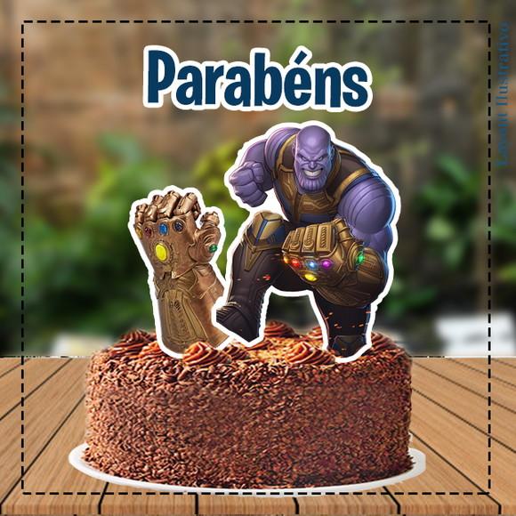 Topo de Bolo Avengers Thanos - Ref 5216 Arquivo Digital