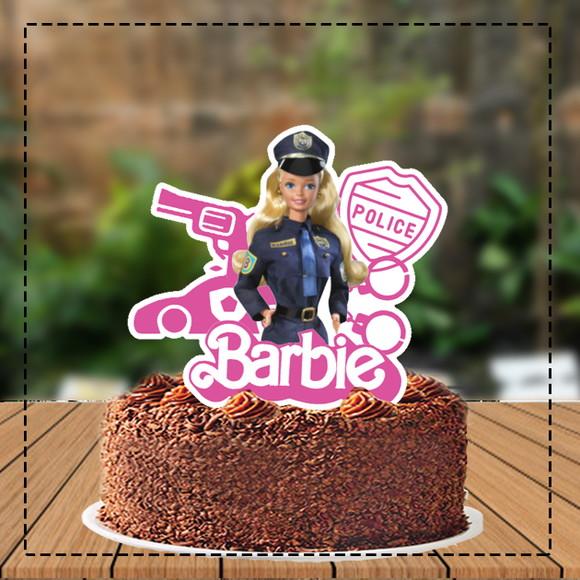 Topo de Bolo Barbie Policia - Ref 4867 Arquivo Digital