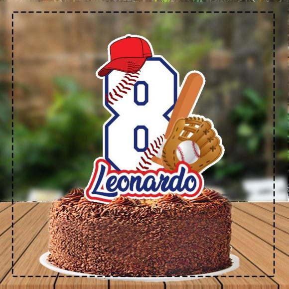 Topo de Bolo Baseball Idade - Ref 4567 Arquivo Digital