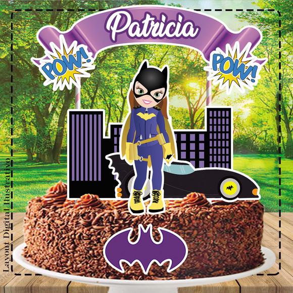 Topo de Bolo Batgirl - Ref 0253 Arquivo Digital