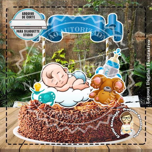 Topo de Bolo Bebe Menino - Ref 0184 Arquivo Digital
