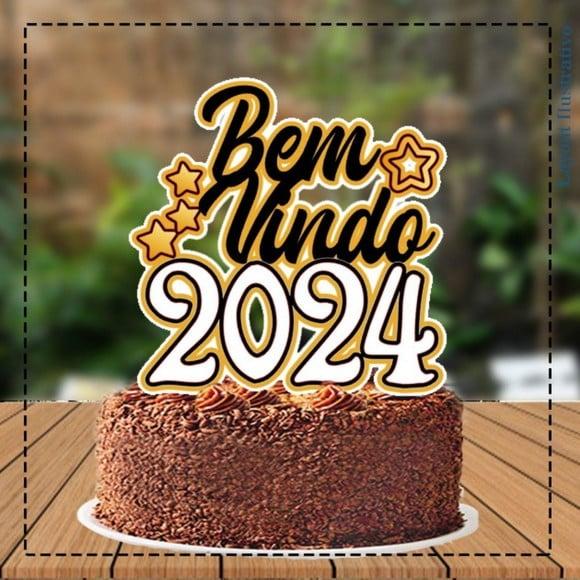 Topo de Bolo Bem Vindo 2024 - Ref 5382 Arquivo Digital