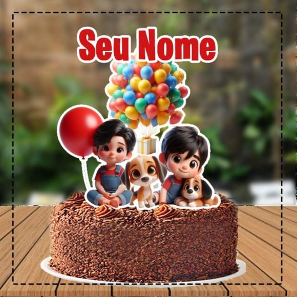 Topo de Bolo Bento e Toto Ia - Ref 5749 Arquivo Digital