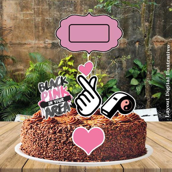 Topo de Bolo Black Pink - Ref 0439 Arquivo Digital
