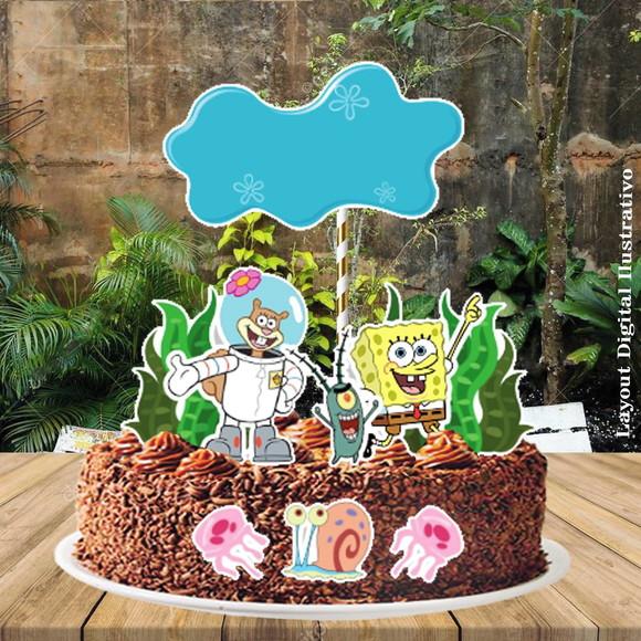 Topo de Bolo Bob Esponja - Ref 0449 Arquivo Digital