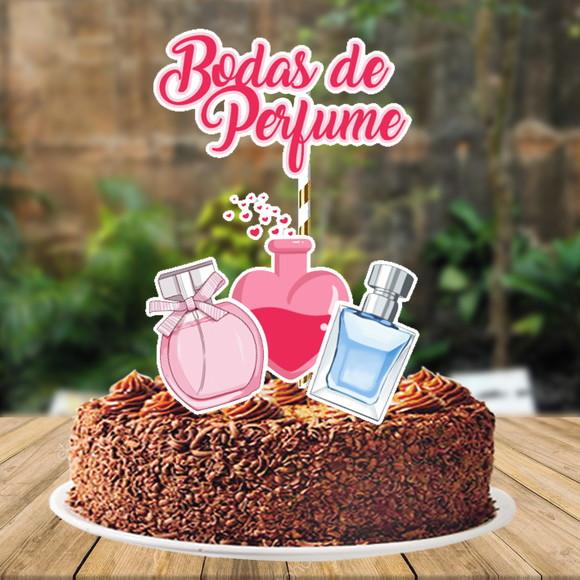 Topo de Bolo Bodas Perfume - Ref 0463 Arquivo Digital
