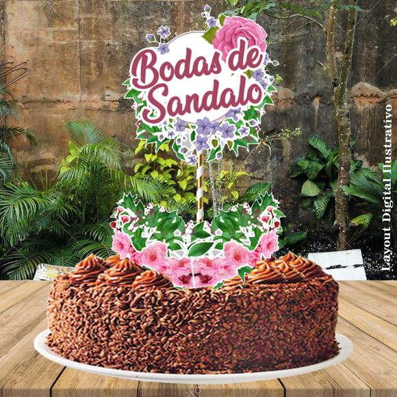 Topo de Bolo Bodas Sandalo - Ref 0469 Arquivo Digital