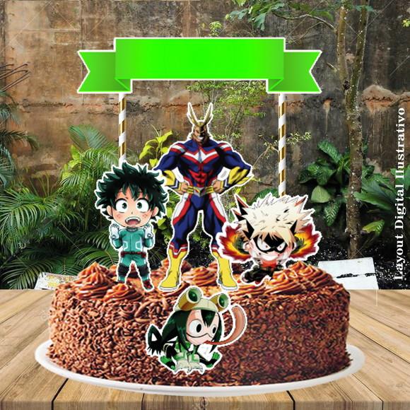 Topo de Bolo Boku no Hero - Ref 0470 Arquivo Digital
