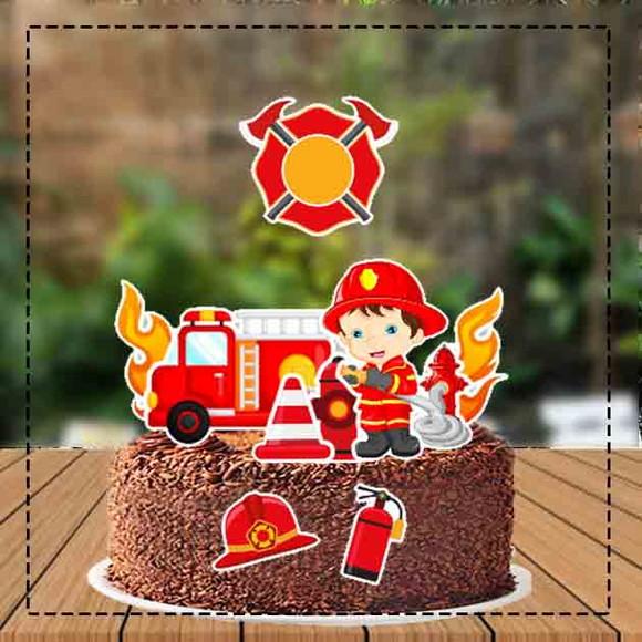 Topo de Bolo Bombeiros - Ref 0485 Arquivo Digital