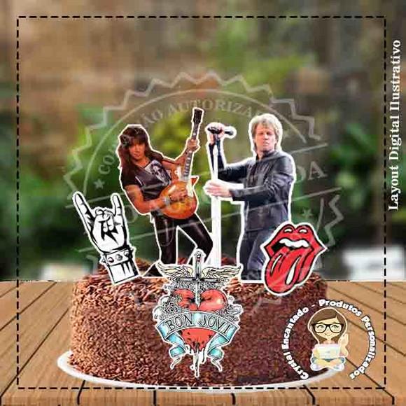 TOPO DE BOLO BON JOVI - REF 3458 ARQUIVO DIGITAL
