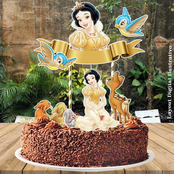 Topo de Bolo Branca de Neve - 2642 Arquivo Digital