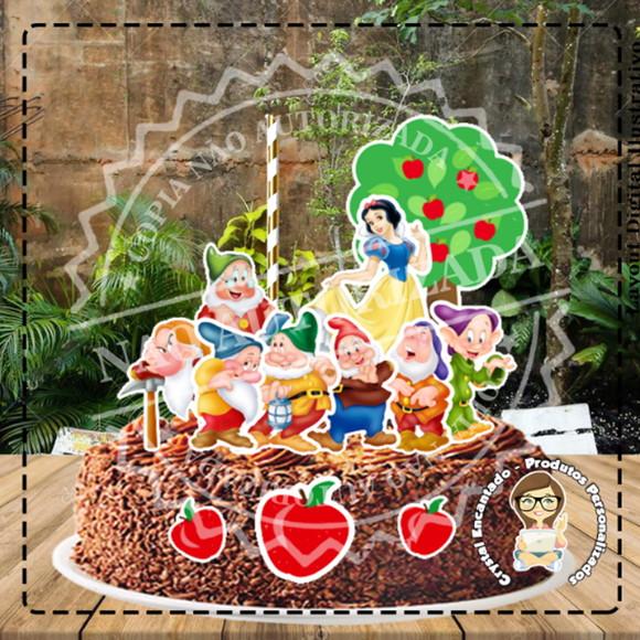 Topo de Bolo Branca de Neve - 2851 Arquivo Digital
