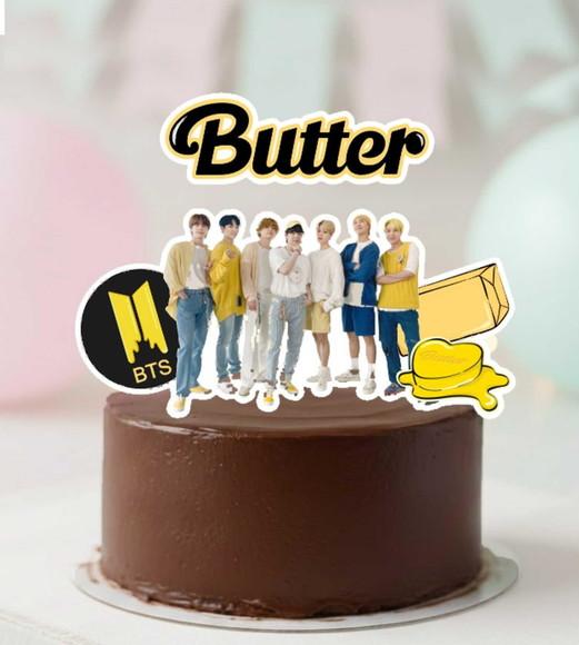 Topo de Bolo Bts Butter - 7013 Arquivo Digital