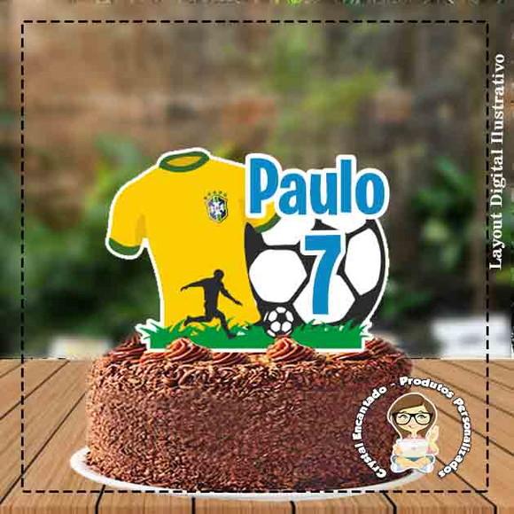 Topo de Bolo Camisa Brasil - 1547 Arquivo Digital