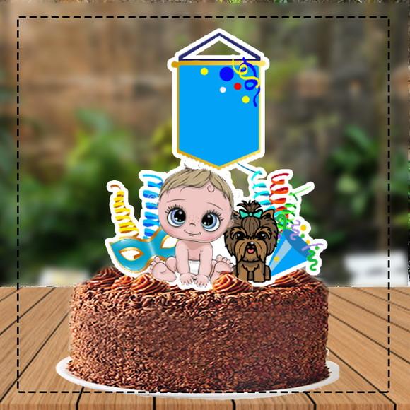 Topo de Bolo Carnaval Baby Menino - 1523 Arquivo Digital