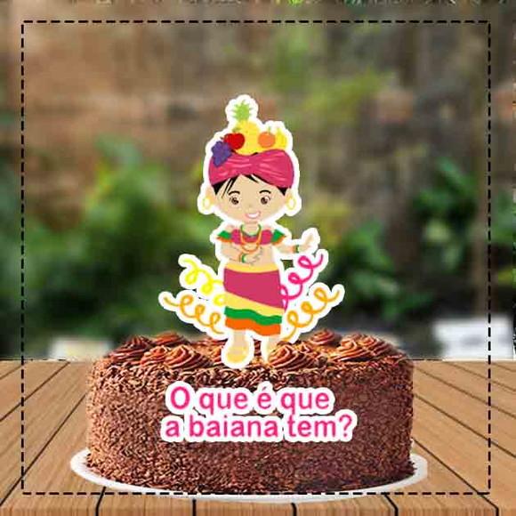 Topo de Bolo Carnaval Baiana Menina - 1525 Arquivo Digital