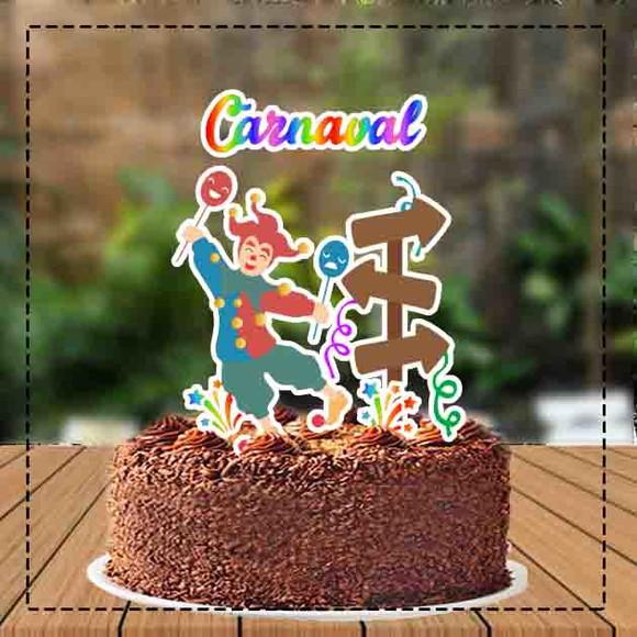 Topo de Bolo Carnaval Folia - 1507 Arquivo Digital