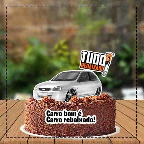 Topo de Bolo Carro Rebaixado Corsa -0595 Arquivo Digital