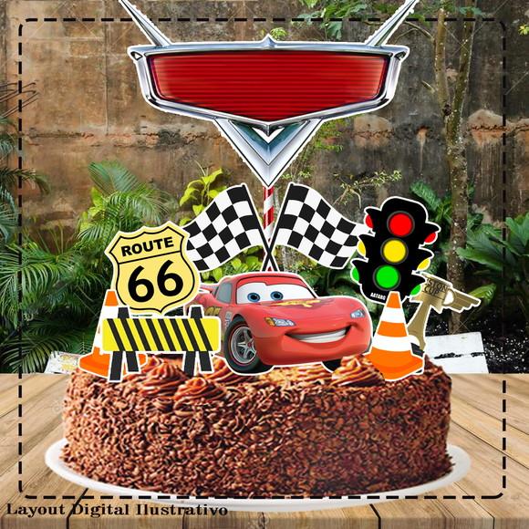 Topo de Bolo Carros Disney - 1836 Arquivo Digital