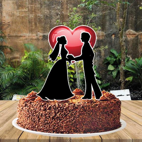 Topo de Bolo Casamento Silhoueta - 2927 Arquivo Digital