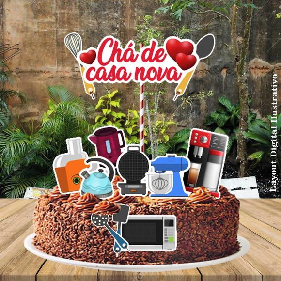 Topo de Bolo Cha de Casa Nova - 0625 Arquivo Digital