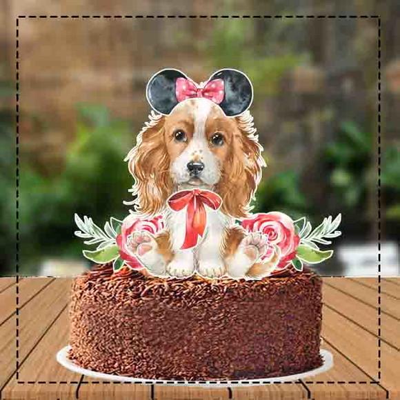 Topo de Bolo Cocker Spaniel - Ref 3498 Arquivo Digital