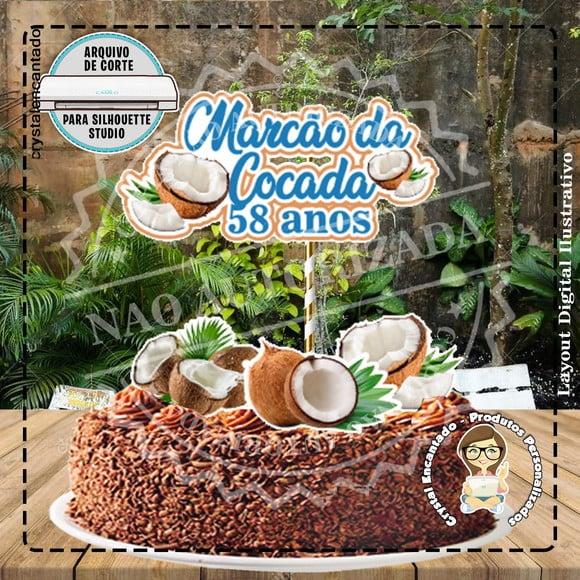 Topo de Bolo Coco Cocada - Ref 1403 Arquivo Digital