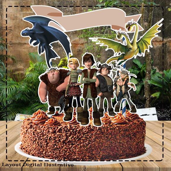 Topo de Bolo Como Treinar Seu Dragao - 0704 Arquivo Digital