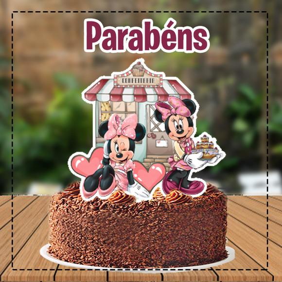Topo de Bolo Confeitaria da Minnie -ref 4817 Arquivo Digital