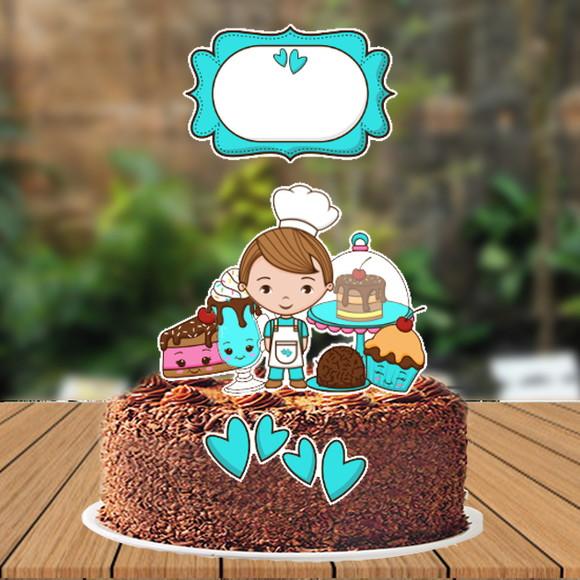Topo de Bolo Confeitaria Menino - 3284 Arquivo Digital