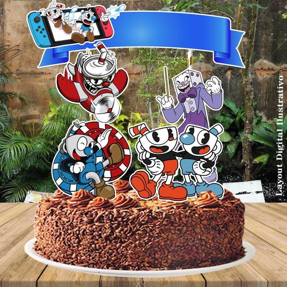 Topo de Bolo Cuphead - 0793 Arquivo Digital