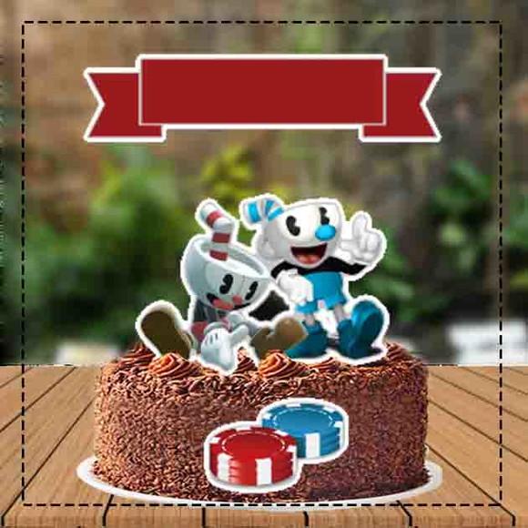 Topo de Bolo Cuphead - 3659 Arquivo Digital