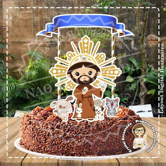 Topo de Bolo Digital São Francisco de Assis - Ref 4889