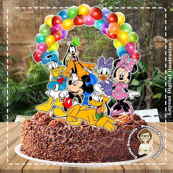 Topo de Bolo Disney Turma - Ref 1398 Arquivo Digital