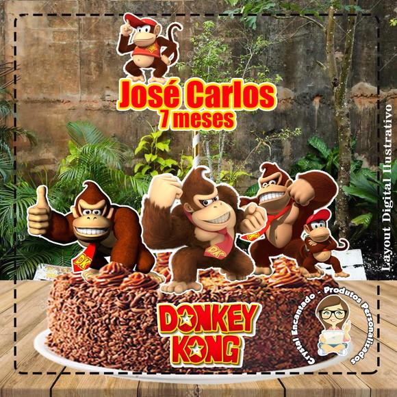 Topo de Bolo Donkey Kong - Ref 1408 Arquivo Digital