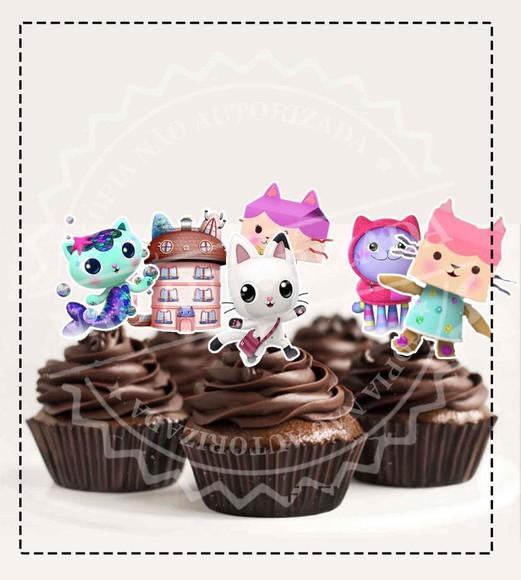 Topo de Bolo e Topper Cupcake a Casa de Gabby - Arq. Digital