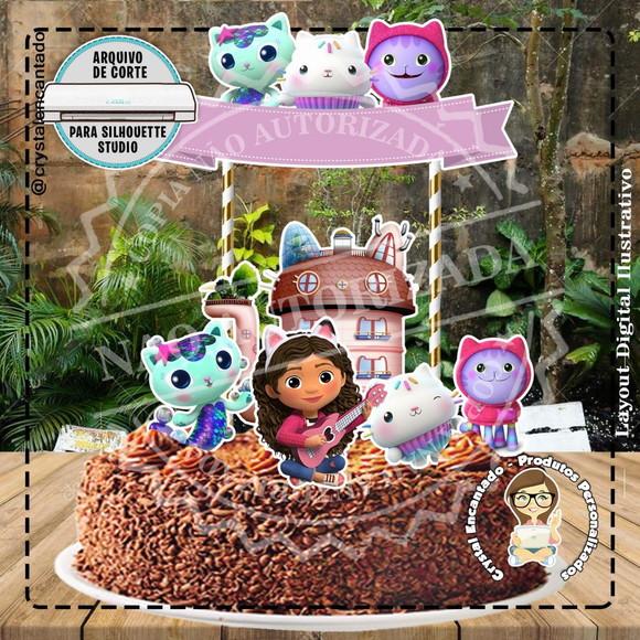 Topo de Bolo e Topper Cupcake a Casa de Gabby - Arq. Digital