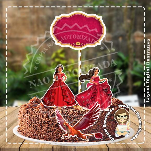 Topo de Bolo Elena de Avalor - Ref 2747 Arte Digital