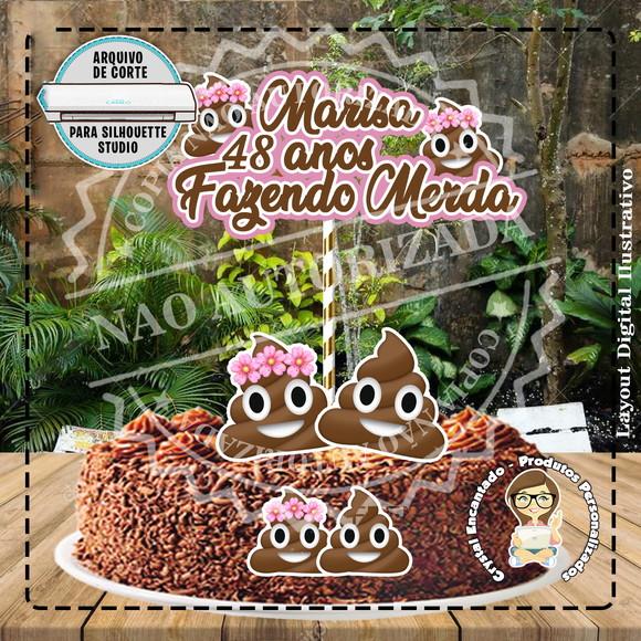 Topo de Bolo Emoji Coco - Ref 1429 Arquivo Digital