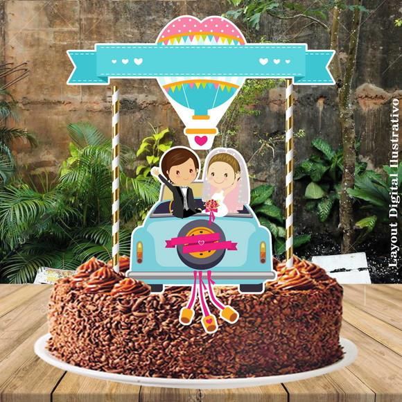 Topo de Bolo Enfim Casados - 0606 Arquivo Digital
