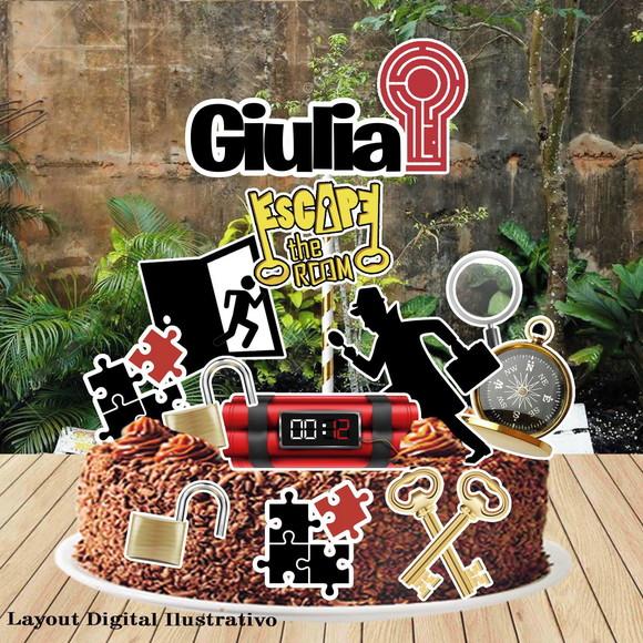 Topo de Bolo Escape The Room - 1438 Arquivo Digital