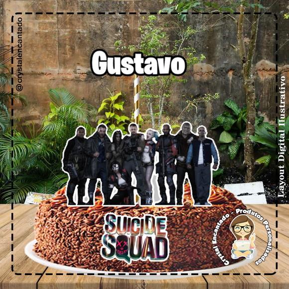 Topo de Bolo Esquadrao Suicida - Ref 1281 Arquivo Digital