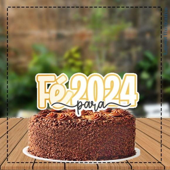 Topo de Bolo Fé 2024 - Ref 5366 Arquivo Digital