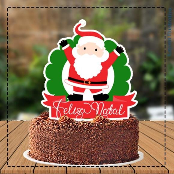 Topo de Bolo Feliz Natal Noel - 5339 Arquivo Digital