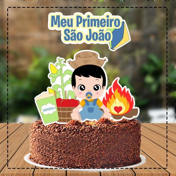 Topo de Bolo Primeiro Sao Joao menino 4643 Arquivo Digital